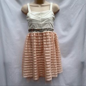 Ruby Rox Pale Blush Pink & Cream Dress Girls Size 12